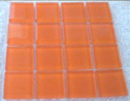 Crystal Glass Tiles - Tangerine 25 x 25 mm