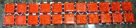Mosaic Glitter Mini Crystal Glass Tiles -  Red 10 x 10 mm