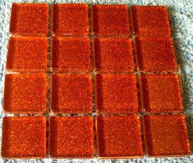 Mosaic Glitter Crystal Glass Tiles - Naartjie 23 x 23 x 4 mm