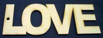 Wooden Blank " LOVE " - 252 x 98 x 6 mm