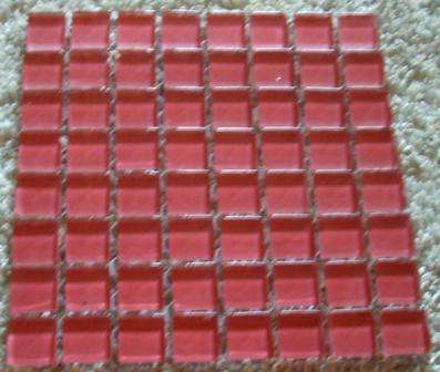 64 - Mosaic Mini Crystal Glass Tiles - Pink 10 x 10 x 4 mm