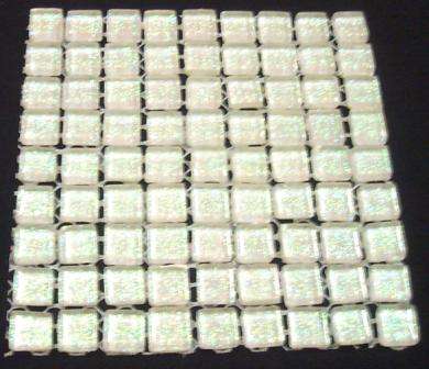 81 - " Glitter " Mosaic Mini Crystal Glass Tiles - White 10 x 10 x 4 mm