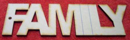 Wooden Blank " FAMILY " - 300 x 95 x 6 mm