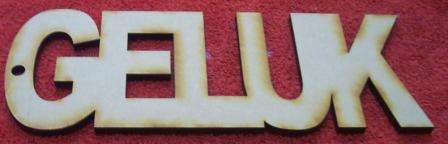 Wooden Blank " GELUK " - 245 x 95 x 6 mm