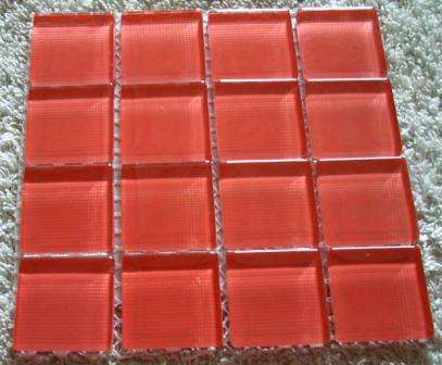 Mosaic Crystal Glass Tiles -  Dark Pink 23 x 23 x 4 mm