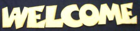 Wooden Blank " WELCOME " - 440 x 97 x 6 mm