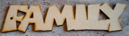 Wooden Blank " FAMILY " - 283 x 97 x 6 mm