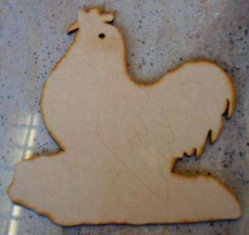 Wooden Blank " CHICKEN " 280 x 255 x 6 mm