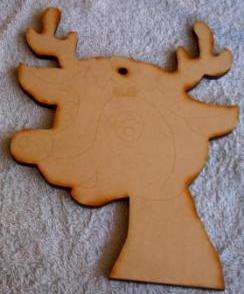 Wooden Blank " REINDEER FACE " 260 x 190 x 6 mm