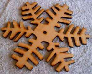 Wooden Blank " SNOWFLAKE " 230 x 230 x 6 mm