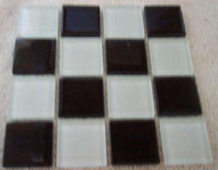 Mosaic Crystal Glass Tiles - Black & White Mix  23 x 23 x 4 mm