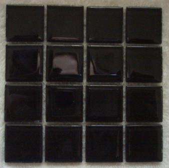 Mosaic Crystal Glass Tiles -  Black 23 x 23 x 4 mm