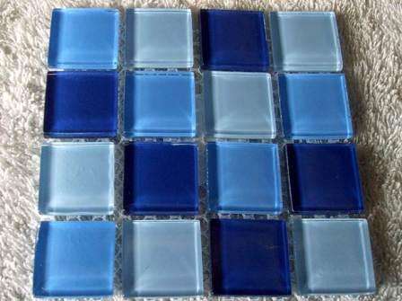 Mosaic Crystal Glass Tiles - Mix Blue 23 x 23 x 4 mm
