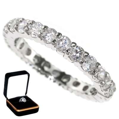 Stunning 2.30CTW BRILLIANT CUT STONE BRIDAL ETERNITY RING size 8 & 9 *R1 NO RESERVE*