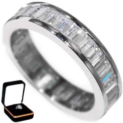 Stunning 4.20CTW ETERNITY BAGUETTES CUT STONE BAND RING size 9 *R1 NO RESERVE*