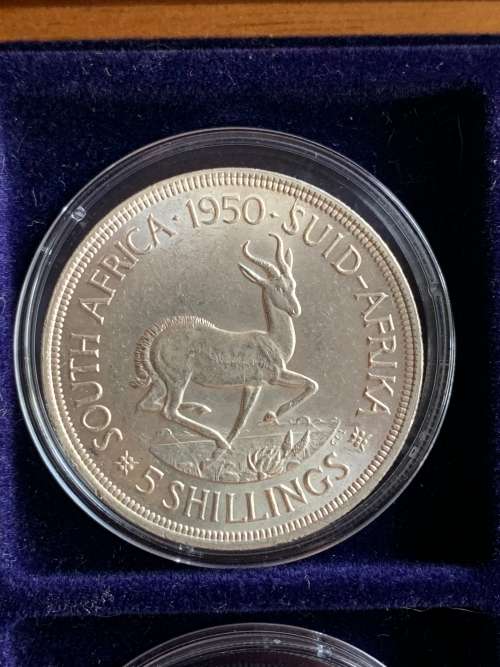 Complete Union Of South-Africa Crown Set of 1947-1964 + Rare 1937 King Edward Fantasy Silver Crown.