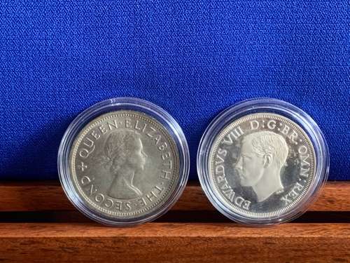 Complete Union Of South-Africa Crown Set of 1947-1964 + Rare 1937 King Edward Fantasy Silver Crown.