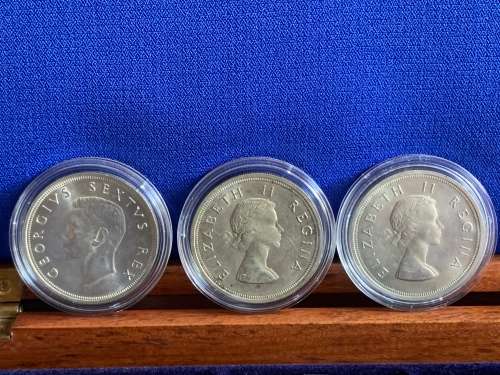 Complete Union Of South-Africa Crown Set of 1947-1964 + Rare 1937 King Edward Fantasy Silver Crown.