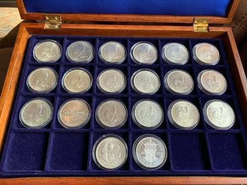 Complete Union Of South-Africa Crown Set of 1947-1964 + Rare 1937 King Edward Fantasy Silver Crown.