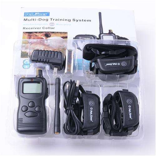 3 x DOG RECHARGEABLE & WATERPROOF LCD TRAINING COLLARS - 1000m RANGE