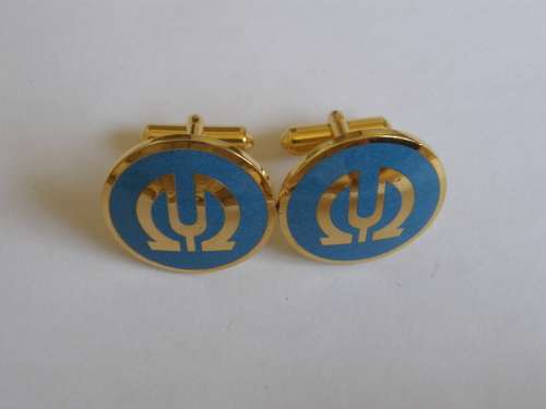 Vintage Pioneer Omega Symbol Gold Plated Cufflinks