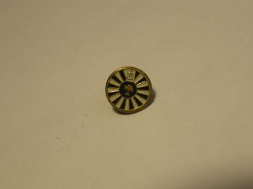 Vintage Round Table Tree Symbol Enamel Badge