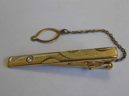 Vintage Gold Plated 24K GF Tie Clip