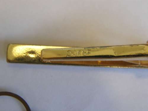 Vintage Gold Plated 24K GF Tie Clip