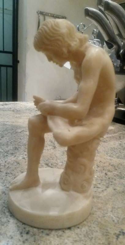 vintage marble/alabaster spinario fedelino carving ?made in italy