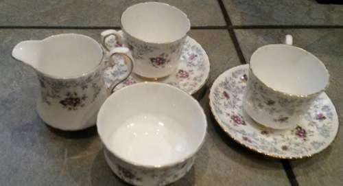 vintage royal standard 2 duo's and milk jug sugar bowl 1950's enchanting