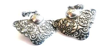 vintage art deco sterling silver screw on earlings