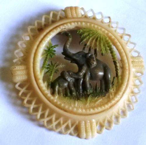antique celluloid elephant brooch
