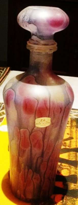 vintage BZT israel decanter/bottle hand decorated