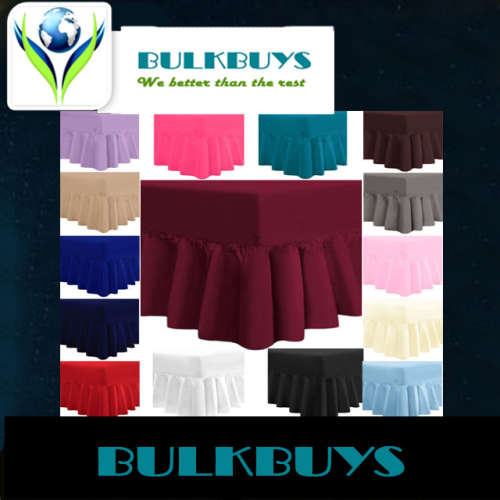 QUEEN FITTED SHEET WITH FRILL PLUS TWO PILLOW CASES SEE DESCRIPTION FOR AVAILABLE COLORS