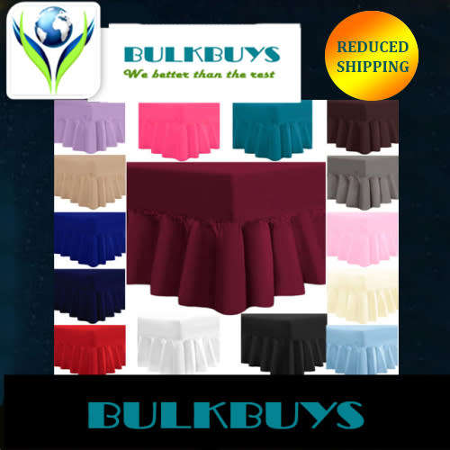 QUEEN COMBO SHEET WITH FRILL PLUS TWO PILLOW CASES SEE DESCRIPTION FOR AVAILABLE COLORS