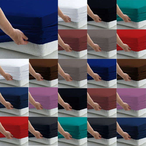 QUEEN-ELASTICATED FITTED SHEET + TWO PILLOW CASES colors per table in description