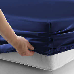 Luxury Plain Poly Cotton Fitted Sheet For All Bedding** Size:Queen