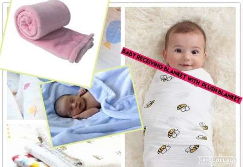 Cotton Baby Receiving Blankets+ Infant Baby Plush blanket For Newborn Baby