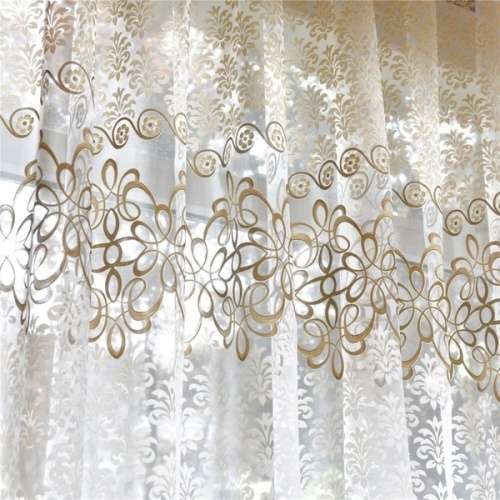 EYELET Curtains Luxury Embroidered White Sheer Curtain Voile SIZE 2MX2.7M STUNNING** BARGAIN***