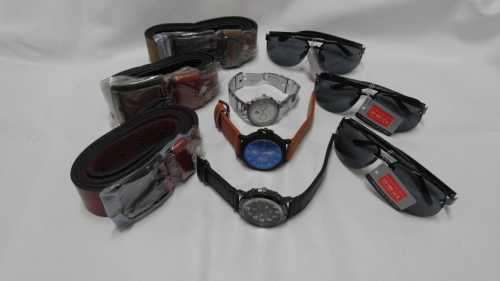MENS STUNNING BELT WITH SUPERB WATCH/SHADES** COMBO** *BARGAIN 1x3pce combo per bid