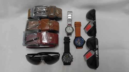 MENS STUNNING BELT WITH SUPERB WATCH/SHADES** COMBO** *BARGAIN 1x3pce combo per bid