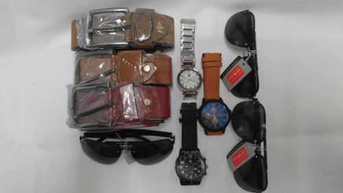 MENS STUNNING BELT WITH SUPERB WATCH/SHADES** COMBO** *BARGAIN 1x3pce combo per bid