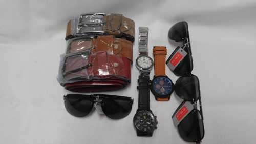MENS STUNNING BELT WITH SUPERB WATCH/SHADES** COMBO** *BARGAIN 1x3pce combo per bid