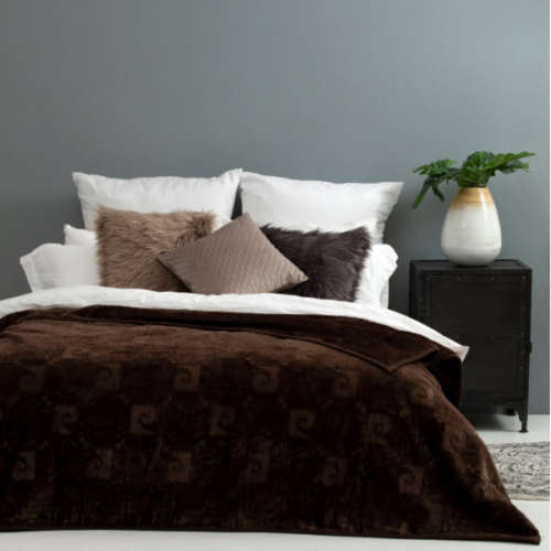 Super Soft *PIERRE CARDIN** MINK BLANKET***ABSOLUTELY  WOW**STUNNING** SUPERB Quality **D/BROWN