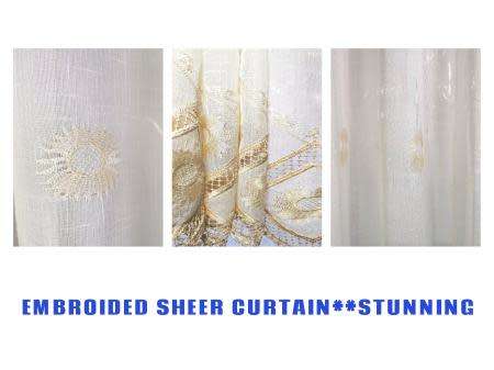EMBROIDED SHEER EYELET or TAPE ***STUNNING CURTAIN**WOW*** - 140 x 225cm*** VERY CLASSY AND SMART