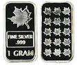 ONE GRAM SILVER .999 MAPLE LEAF BAR