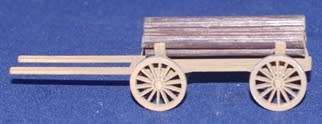 1:72 Scale - Wood Carrying Horse Drawn Wagon - Kit
