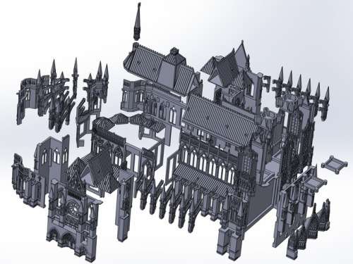 1:560 Scale - Reims Cathedral Kitset