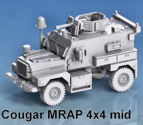 1:72 Scale - Cougar 4x4 Mid - Turret Open, Dome Retracted