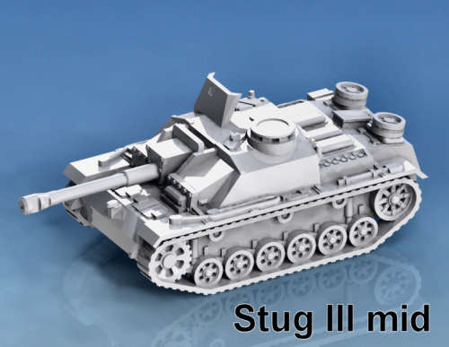 1:100 Scale - Stug III G - Mid, MG Shield